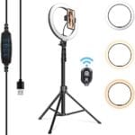 Ring Light with Tripod Stand & Phone Holder - 10 inch Selfie LED Light