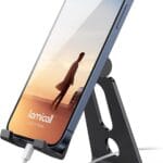 Lamicall Adjustable Cell Phone Stand, Desk Phone Holder, Cradle, Dock, Compatible with 4-8 Inch Phones