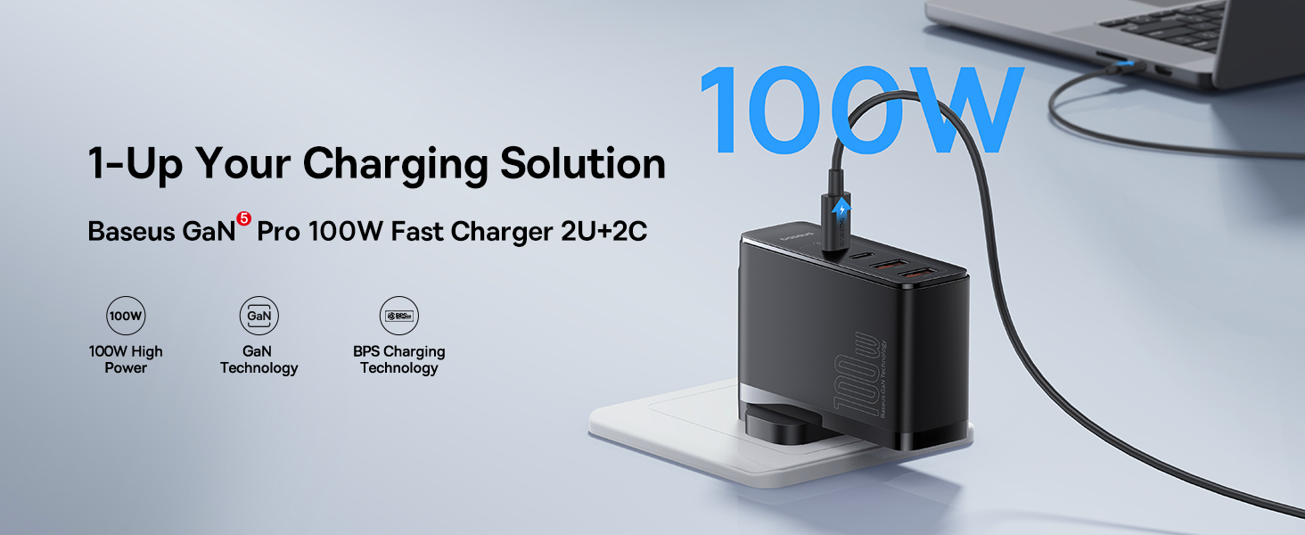 6zOS13YqHSEVoE4L3IuWb91FRzNpyRXrYer2gbKW-1.jpg Baseus GaN5 Pro Fast Charger 100W 4-Port - Image 1
