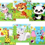 IBAMA 6PCS of Environmental Protection Wooden Frame Jigsaw for Kids