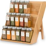 TAME Spice Rack Organizer, 3-tier Wooden Spice Rack for Kitchen Countertop Seasoning Jars Organizer