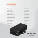 Porodo Piano Power Bank 30000mAh with Integrated Cables